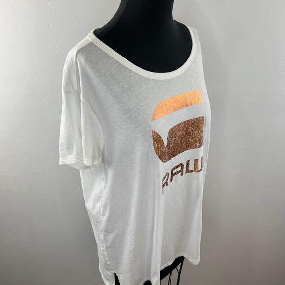 G-STAR RAW White Short Sleeve Foil Graphic Logo Short Sleeve T-Shirt XXL NEW - Picture 4 of 11